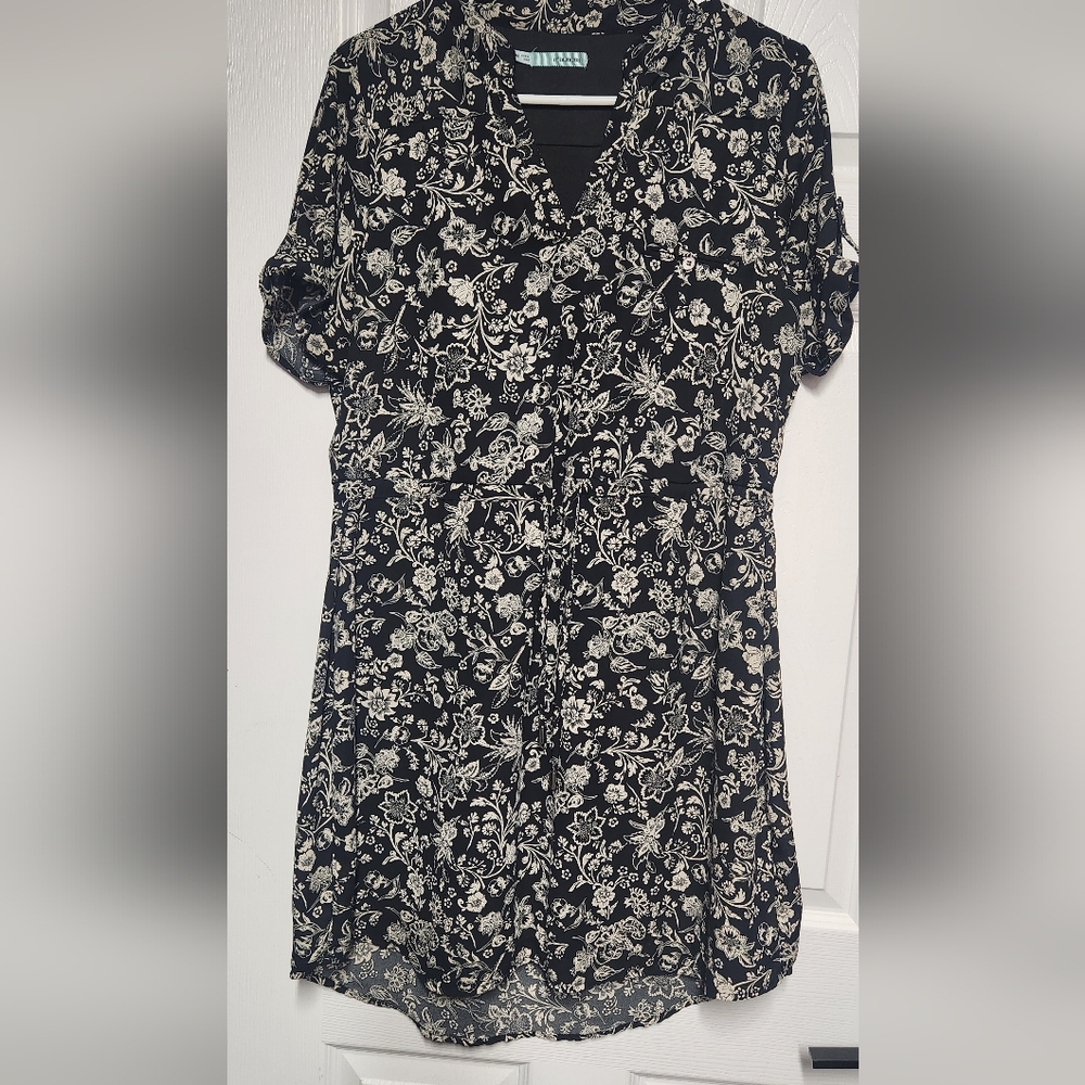 Maurices Black and White Ruffled Midi Dress